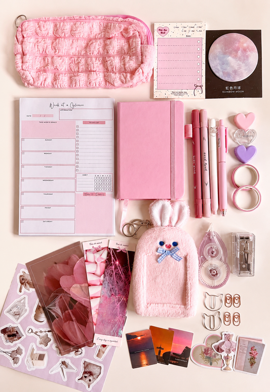 Pinky Productive Work & Study Girl Set