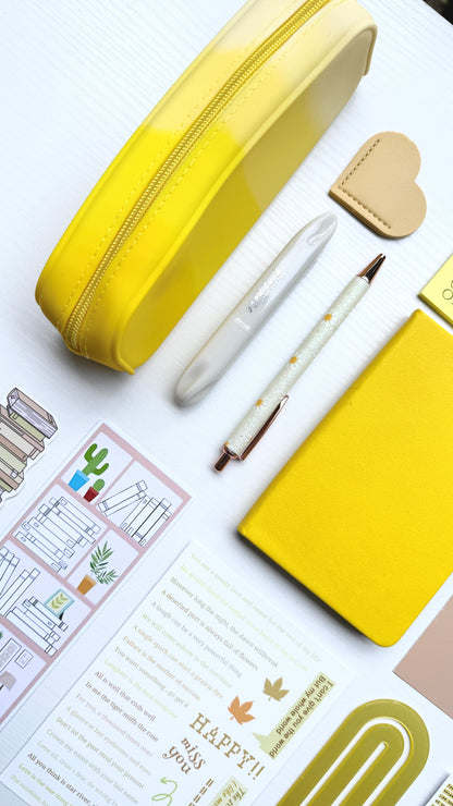 Cozy Stationery Gift Bundle – Yellow Blossom Soft Desk Set