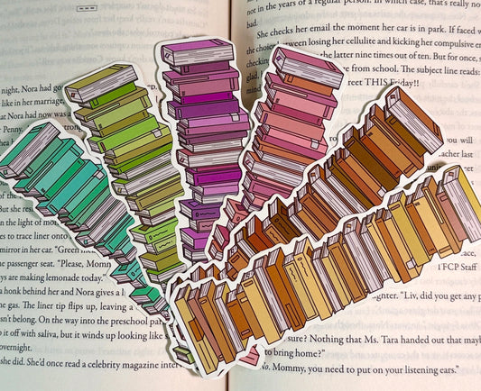 Book Stack Shaped Bookmark Set for Reading & Journals