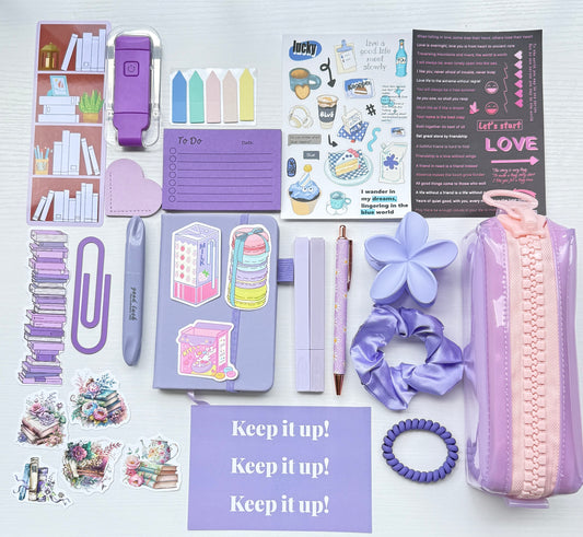 Calm Stationery Gift Set – Purple Velvet Aesthetic Bundle