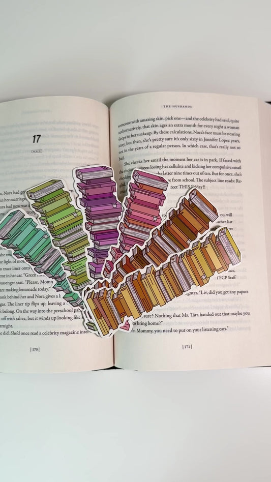 Book Stack Shaped Bookmark Set for Reading & Journals