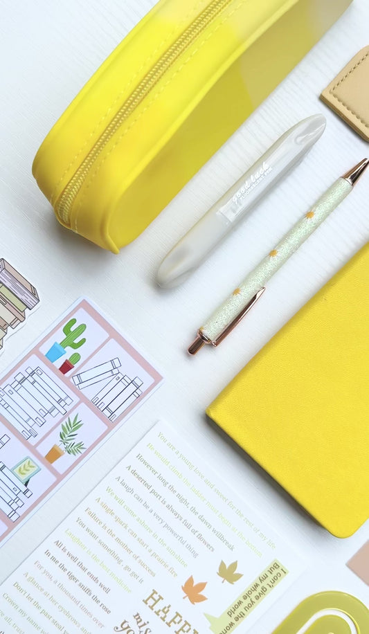 Cozy Stationery Gift Bundle – Yellow Blossom Soft Desk Set