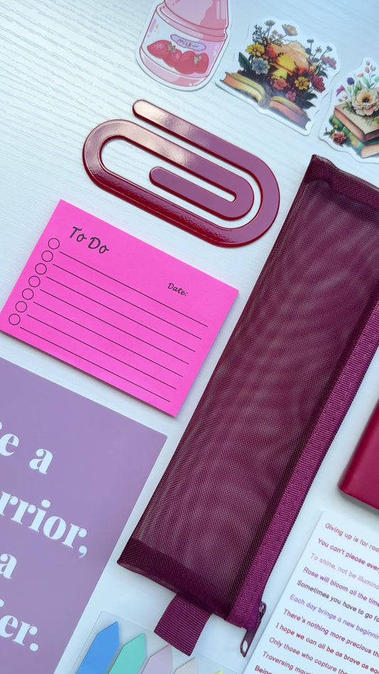 Aesthetic Gift Bundle – Red Wine Cozy Stationery Set